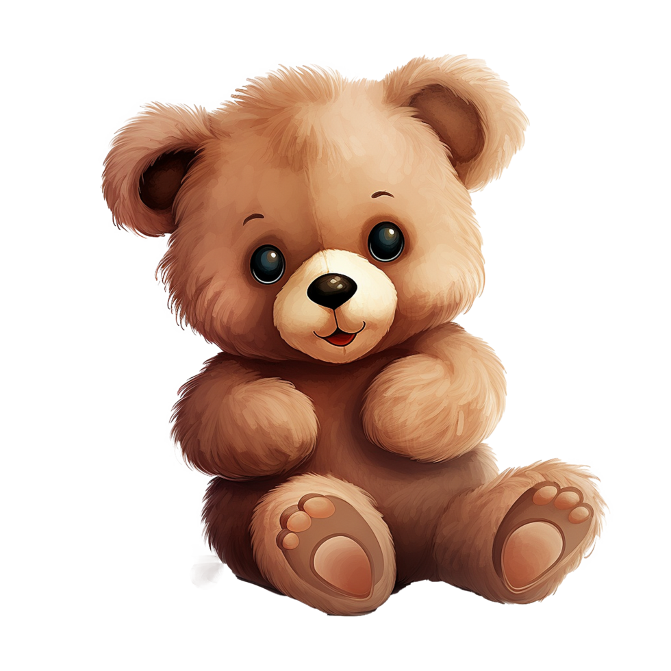 AI generated Cute teddy bear png isolated on transparent background
