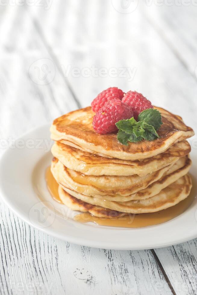 Pancakes with fresh berries photo