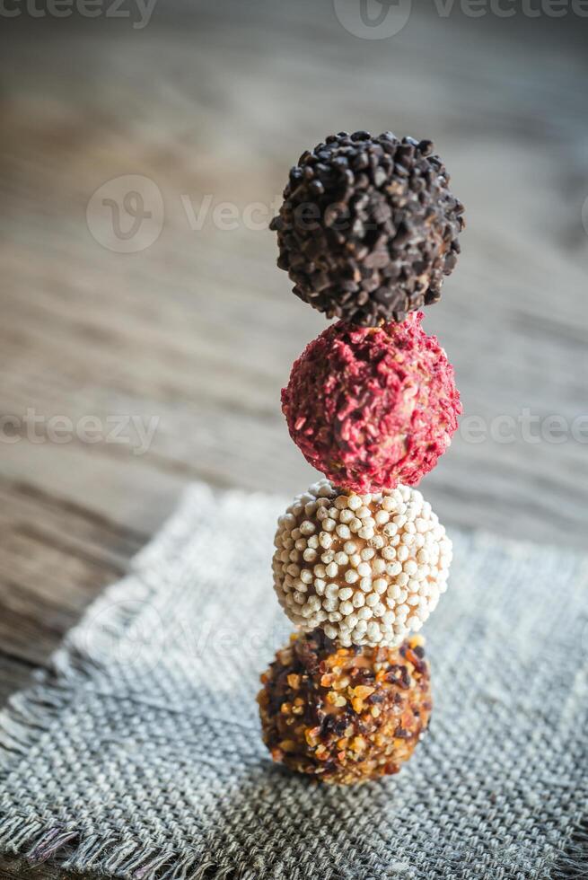 Colorful belgian truffles photo