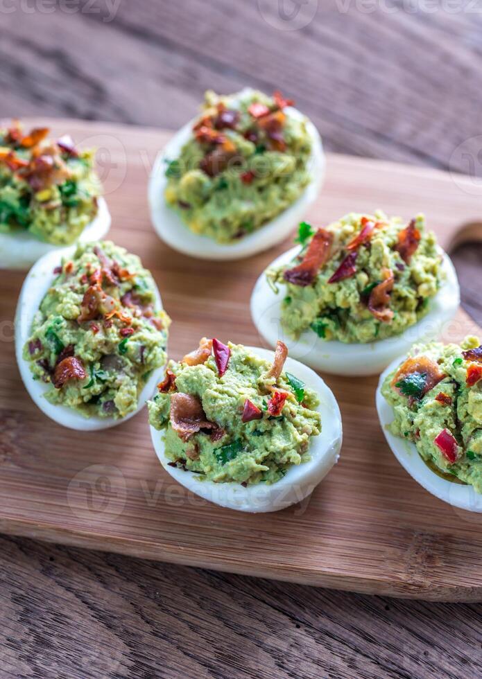 Bacon guacamole deviled eggs photo