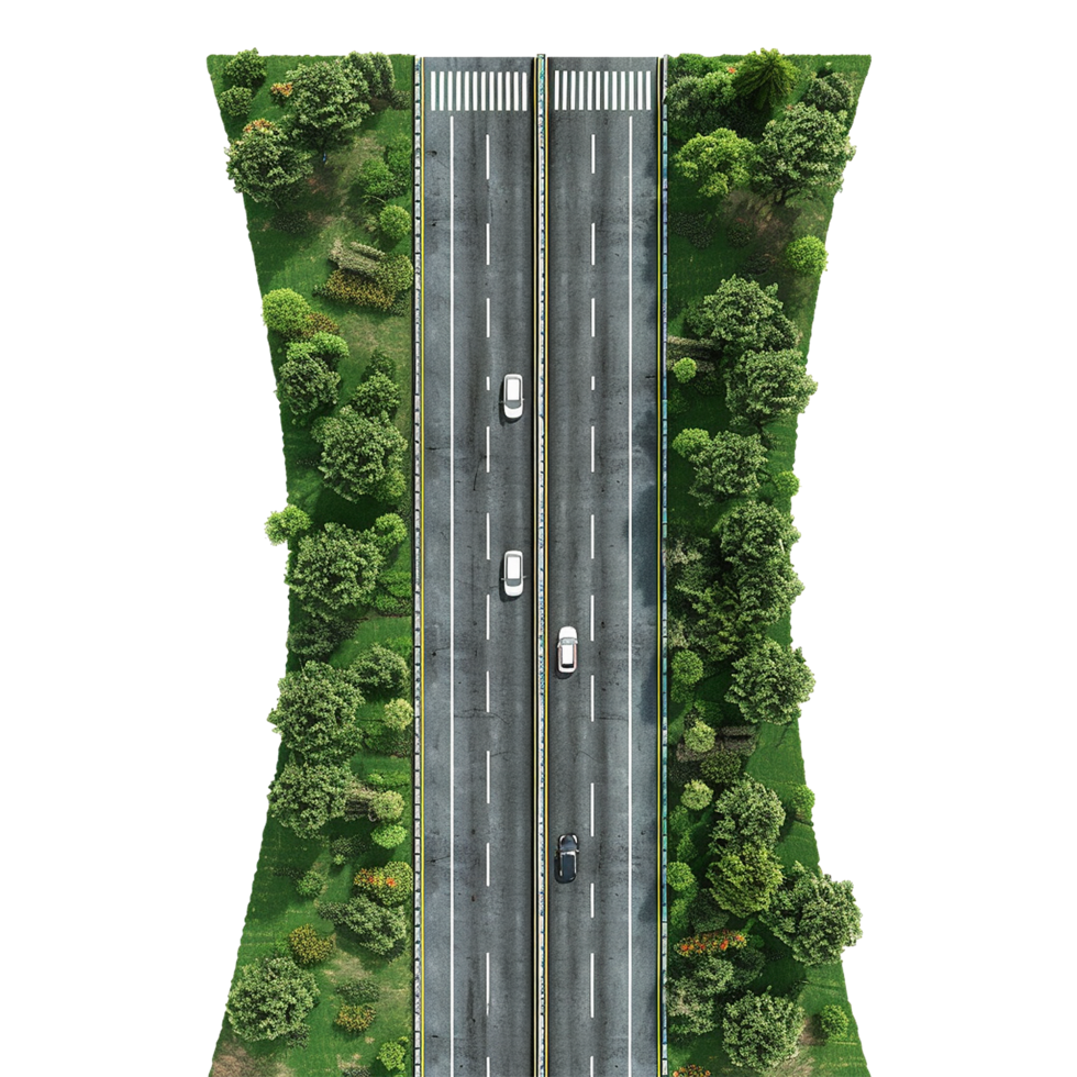 ai generado autopista la carretera aislado en transparente antecedentes png