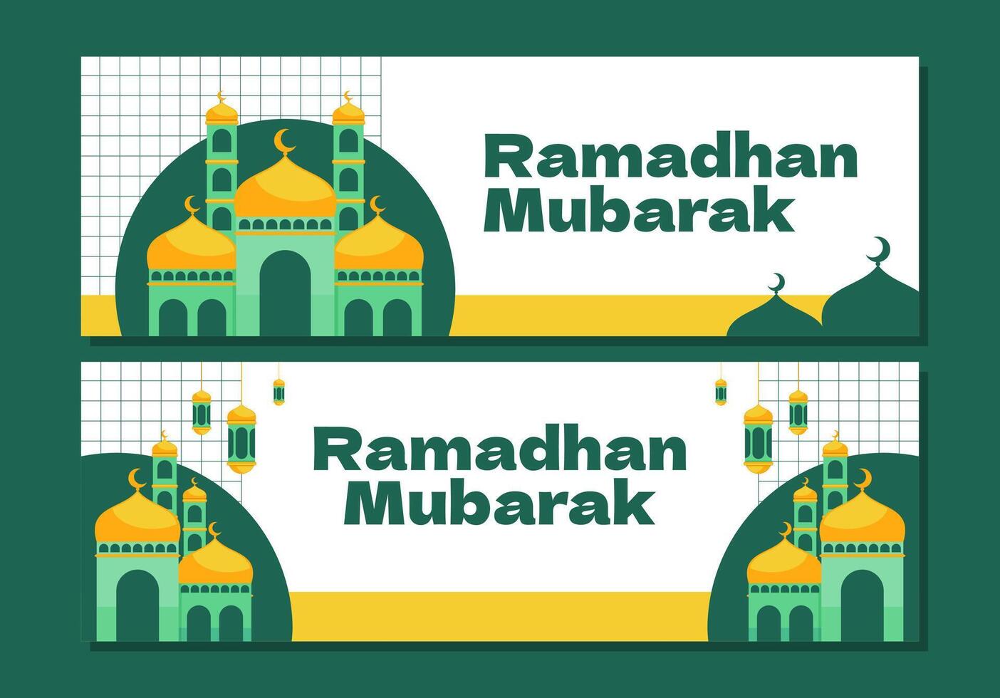 Flat design ramadan islamic banner template vector