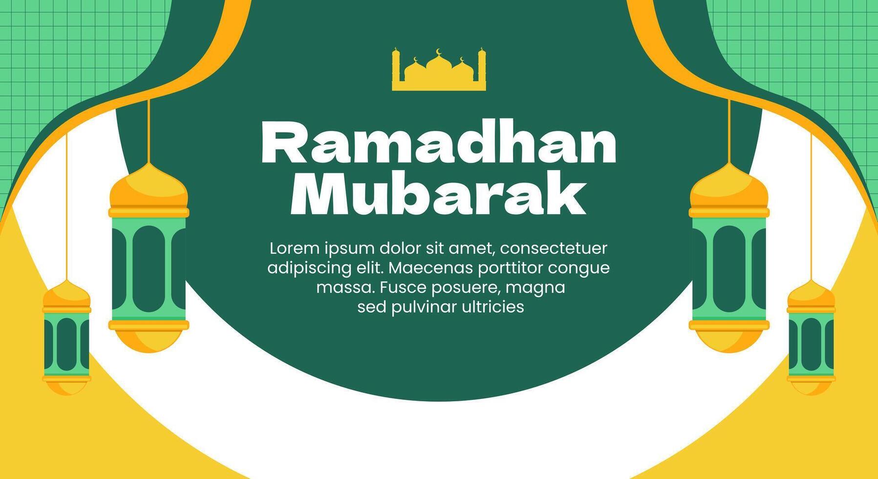 Flat design ramadan islamic background vector