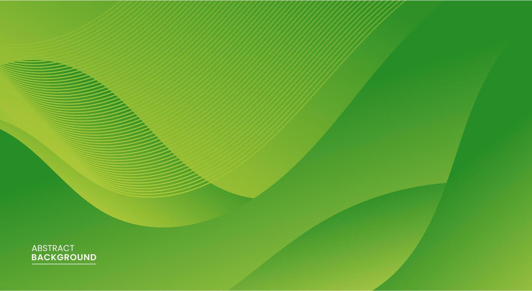 Green abstract background with wavy shapes vector