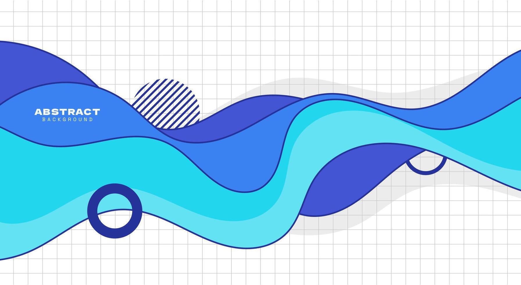 Flat design blue creative wave background vector