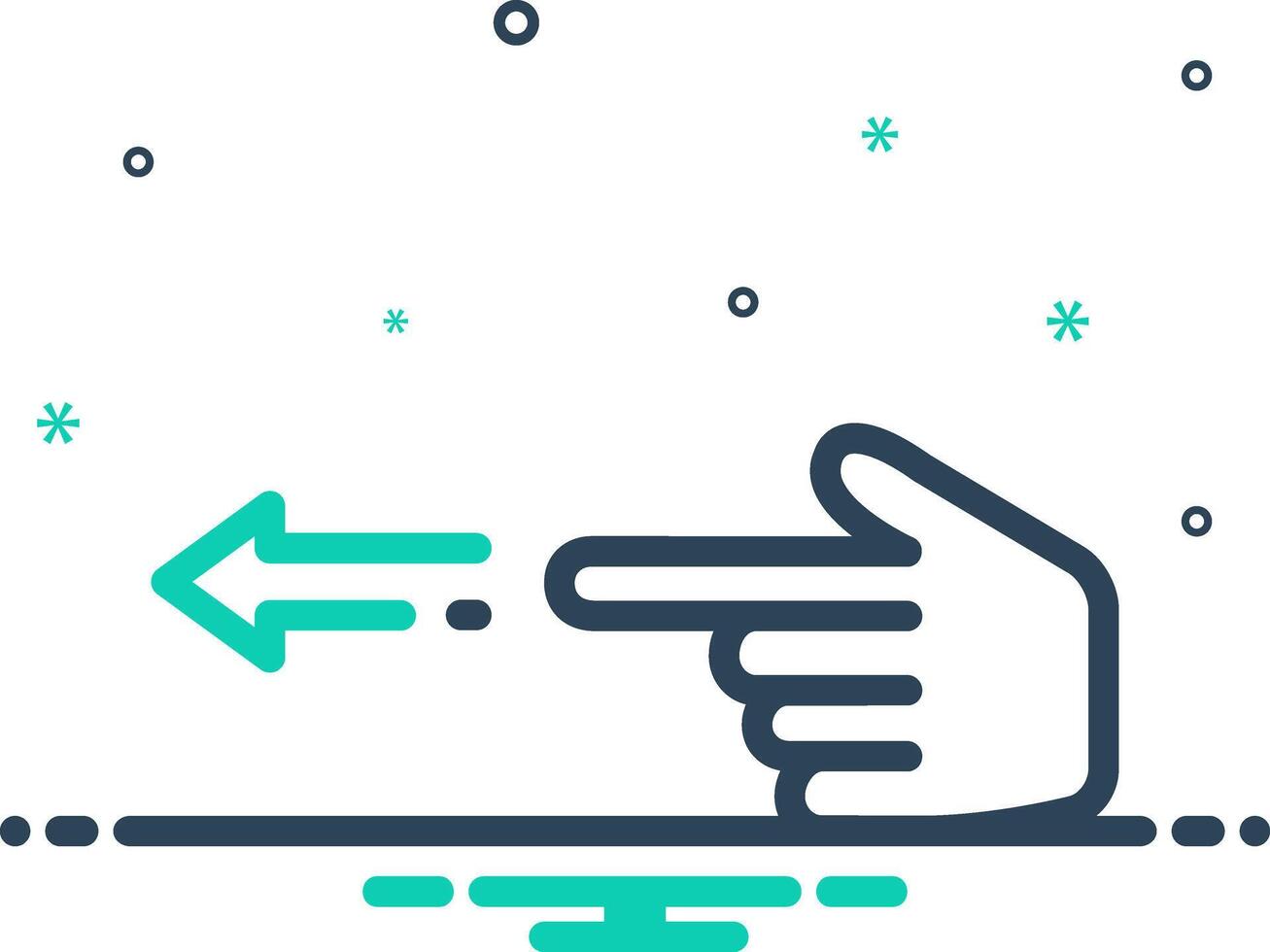 Vector mix icon for point left