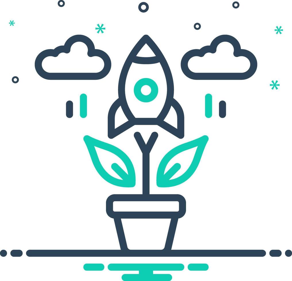 Vector mix icon for growth