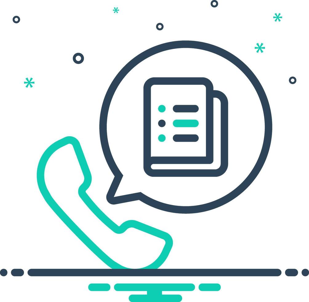 Vector mix icon for call list