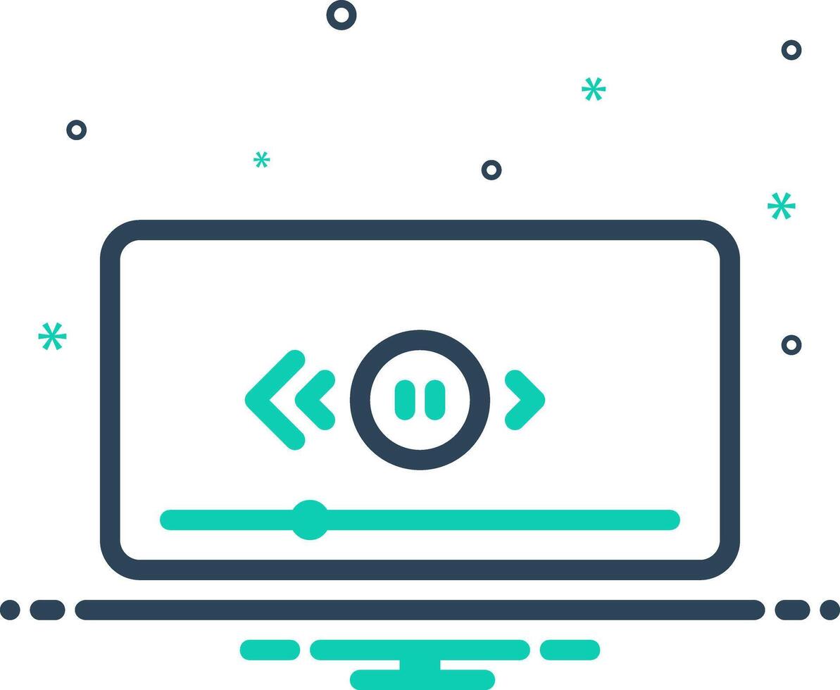 Vector mix icon for previous