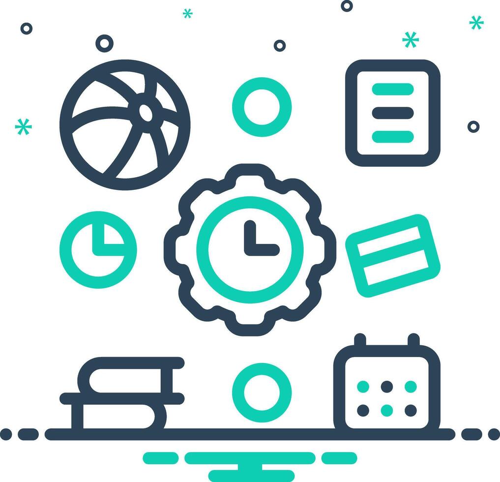 Vector mix icon for time management