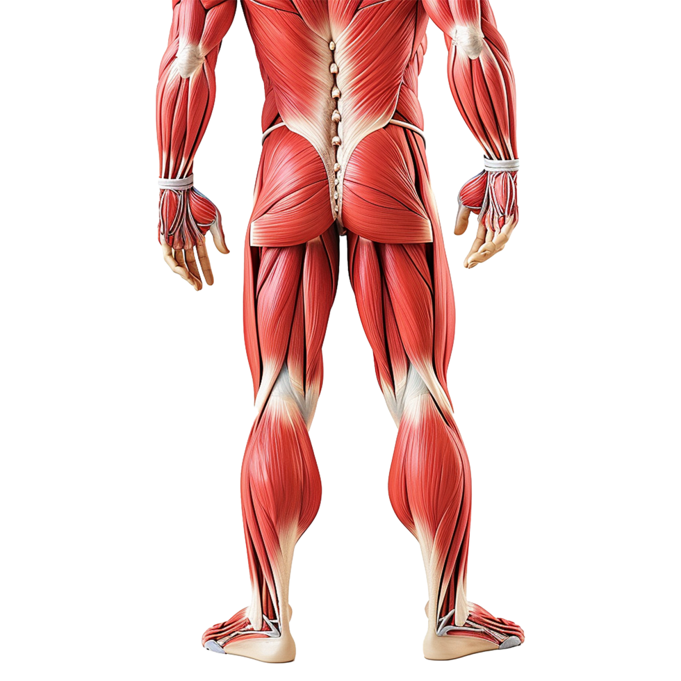 AI generated Human muscle structure isolated on transparent background png