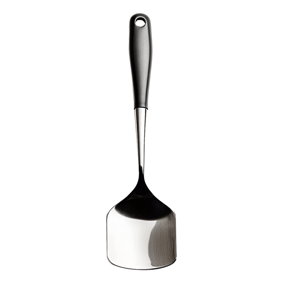 AI generated Stainless kitchen spatula isolated on transparent background png