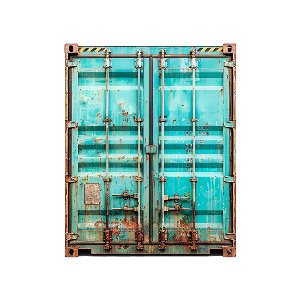 AI generated Lonely shipping container isolated on transparent background png