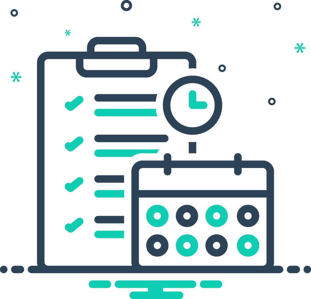 Vector mix icon for planning
