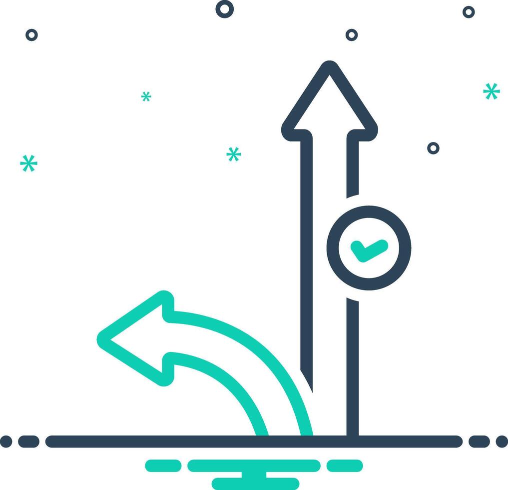 Vector mix icon for right