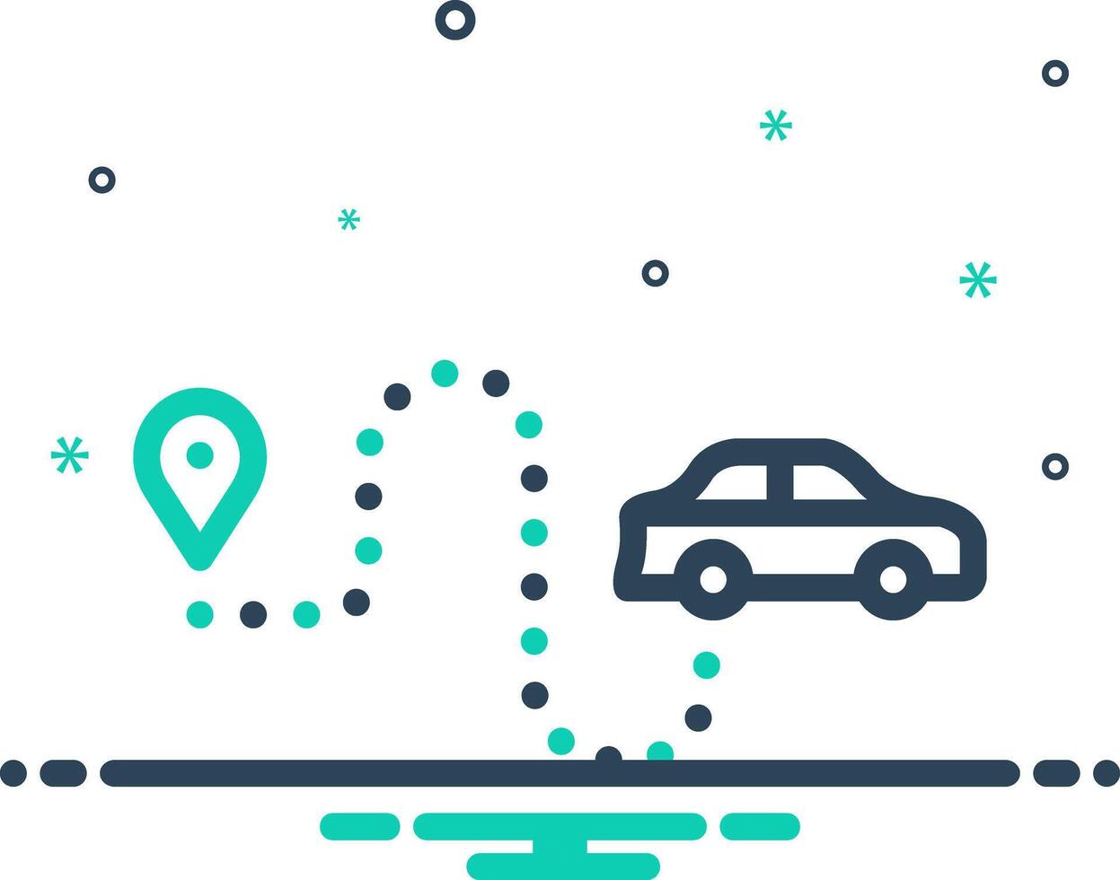 Vector mix icon for route