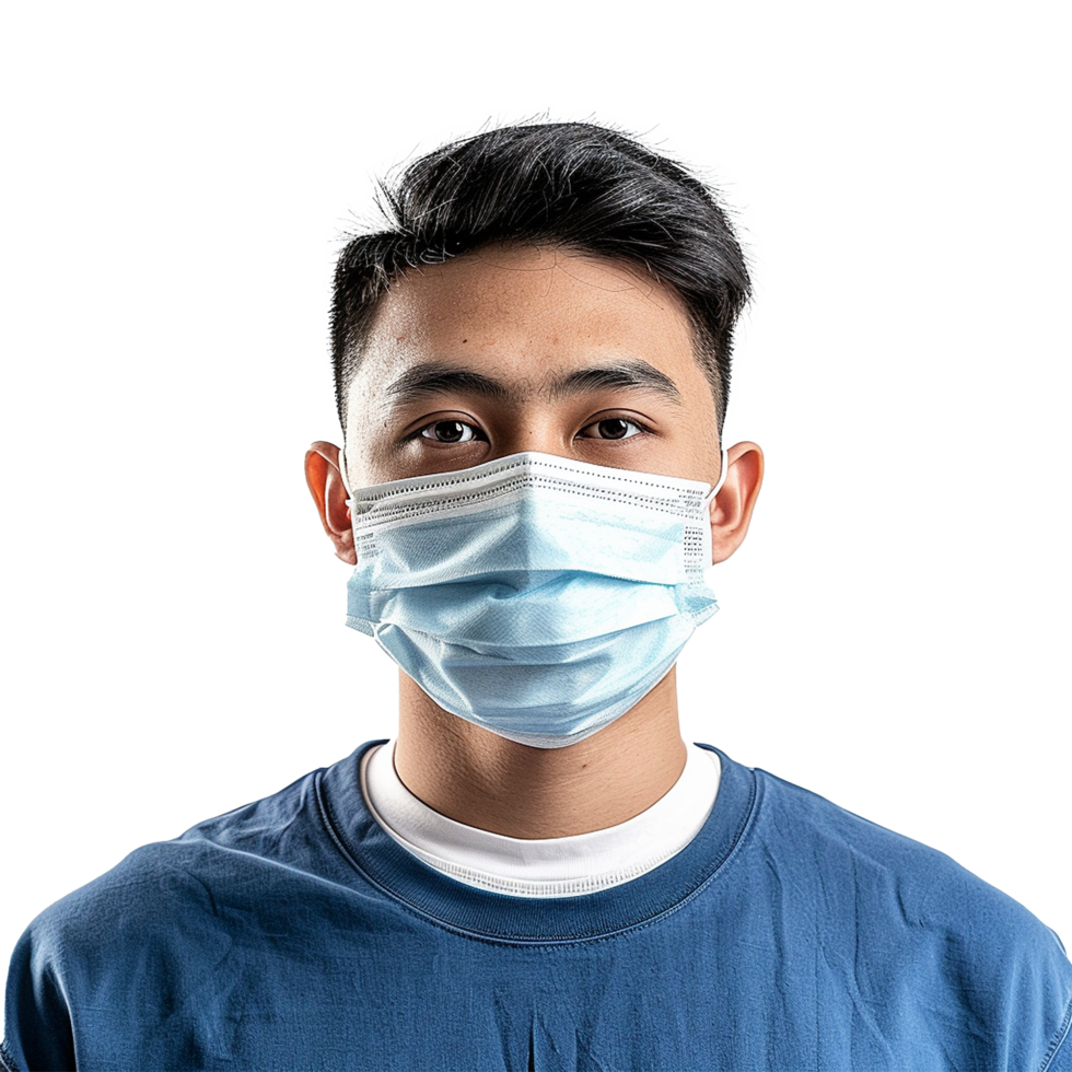 AI generated Man wear face mask isolated on transparent background png