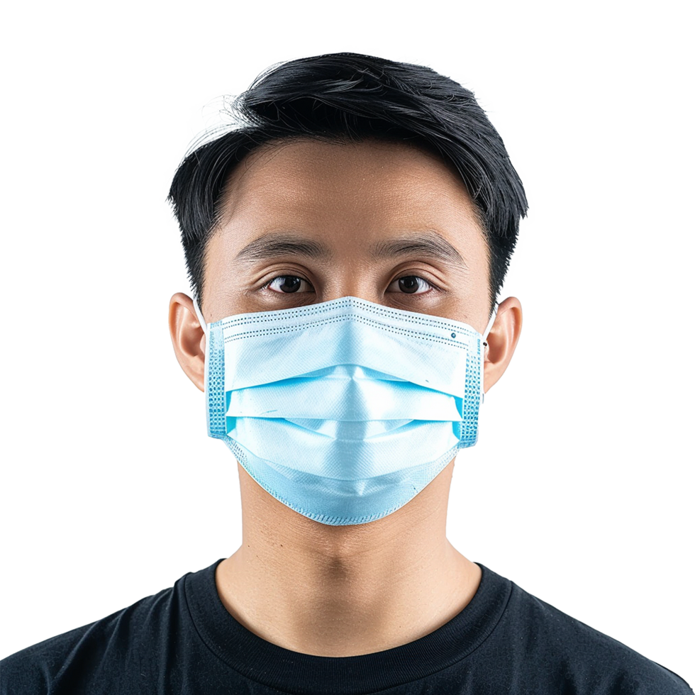 AI generated Man wear face mask isolated on transparent background png