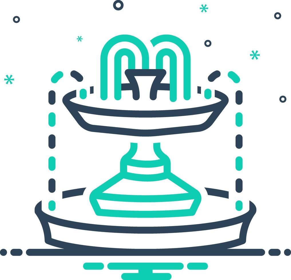 Vector mix icon for fountain