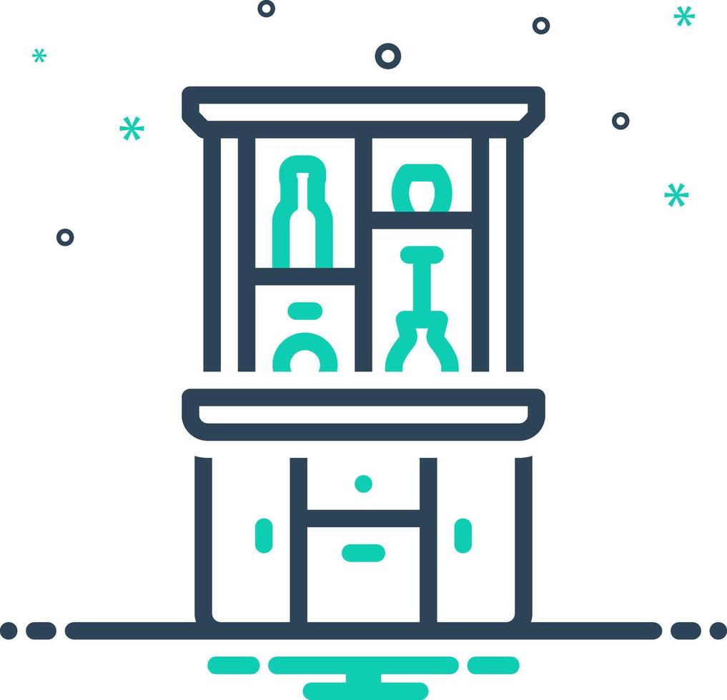 Vector mix icon for cabinet