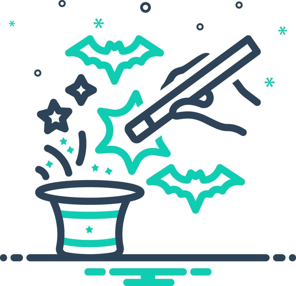 Vector mix icon for trick magic