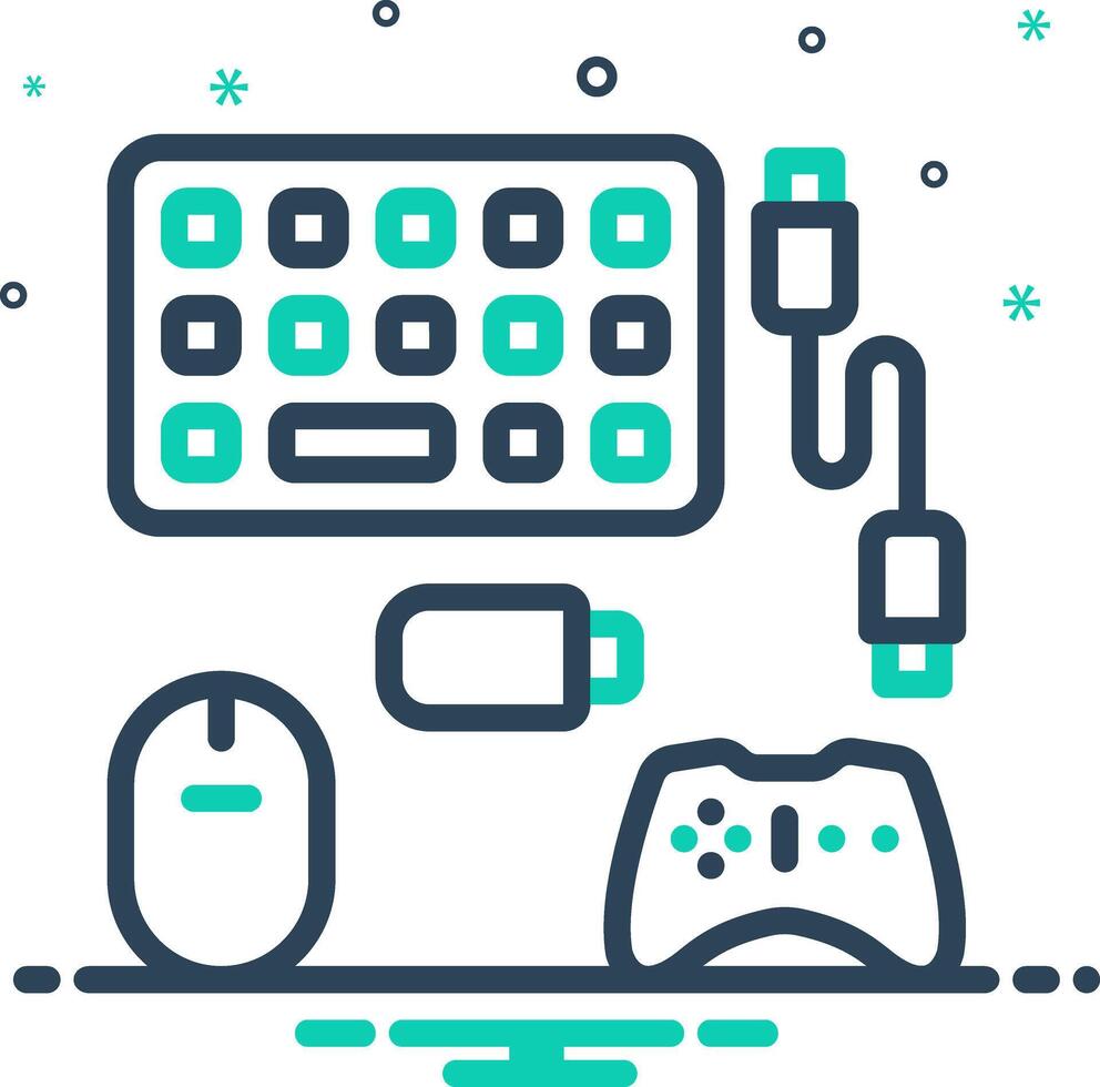Vector mix icon for peripherals