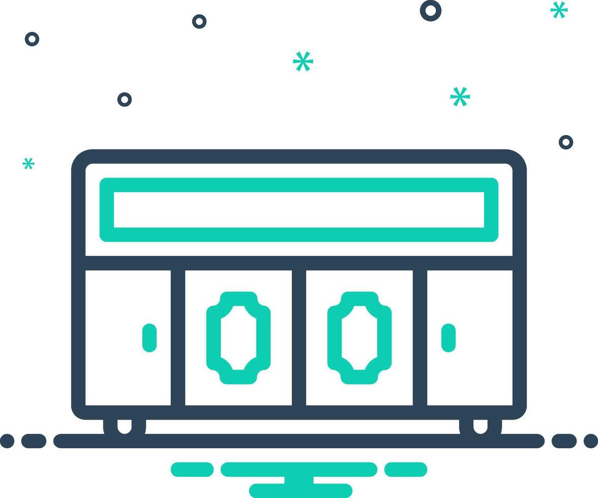 Vector mix icon for cabinet
