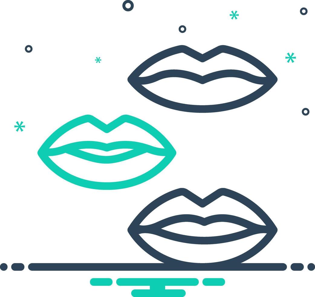 Vector mix icon for lips