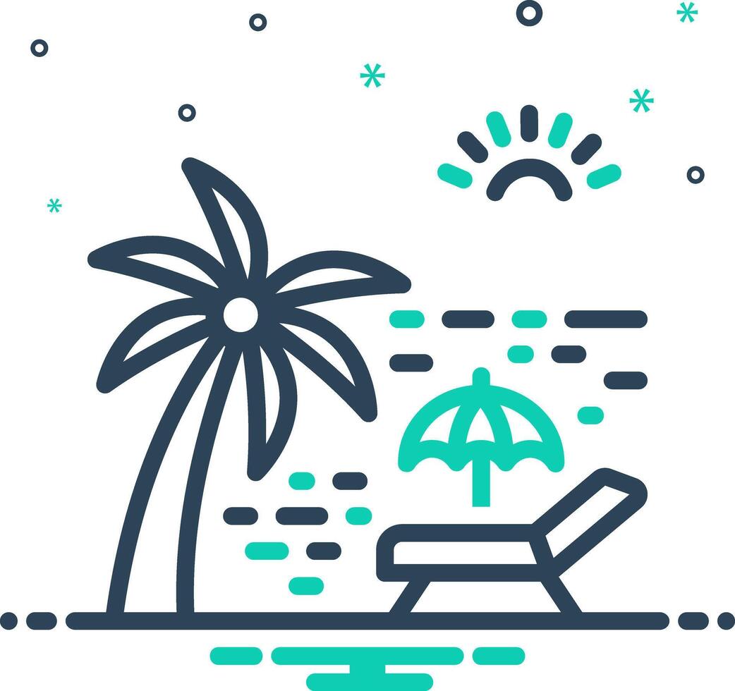 Vector mix icon for beach