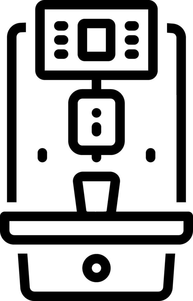 Vector black line icon for machine