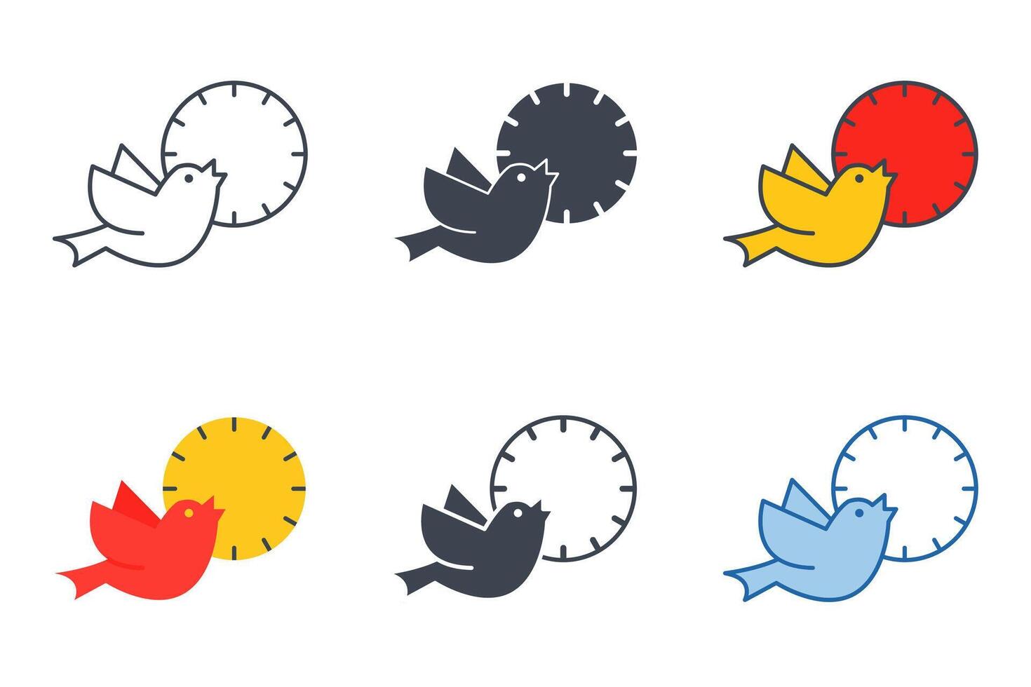 Early Bird icon collection with different styles. Early bird discount symbol vector illustration isolated on white background