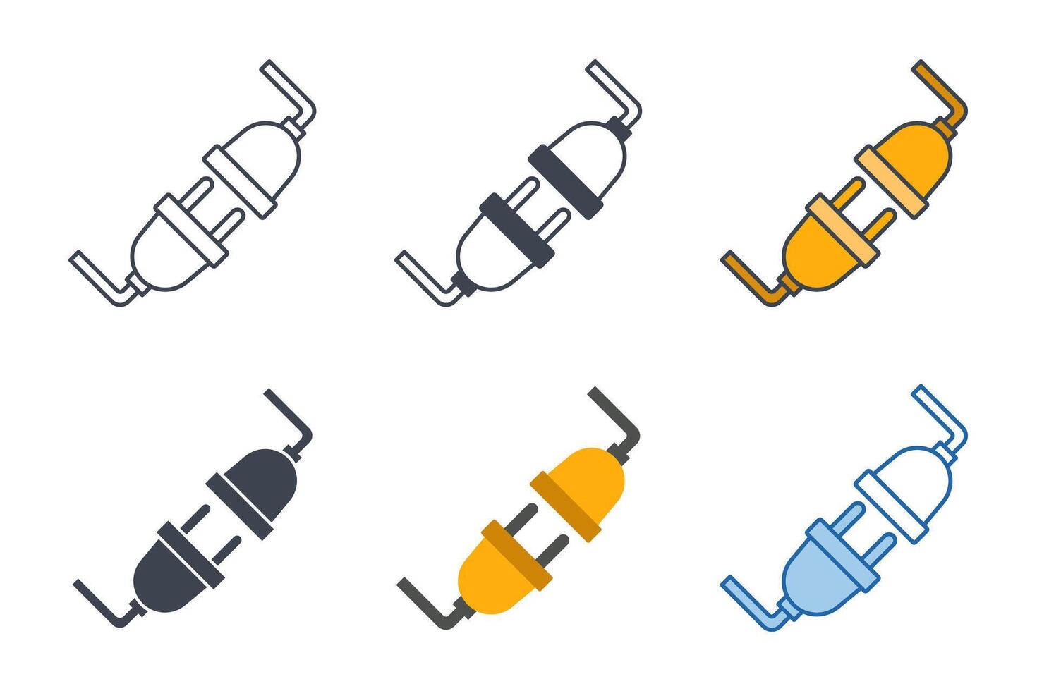 eléctrico enchufe íconos con diferente estilos. eléctrico enchufe con un enchufe símbolo vector ilustración aislado en blanco antecedentes