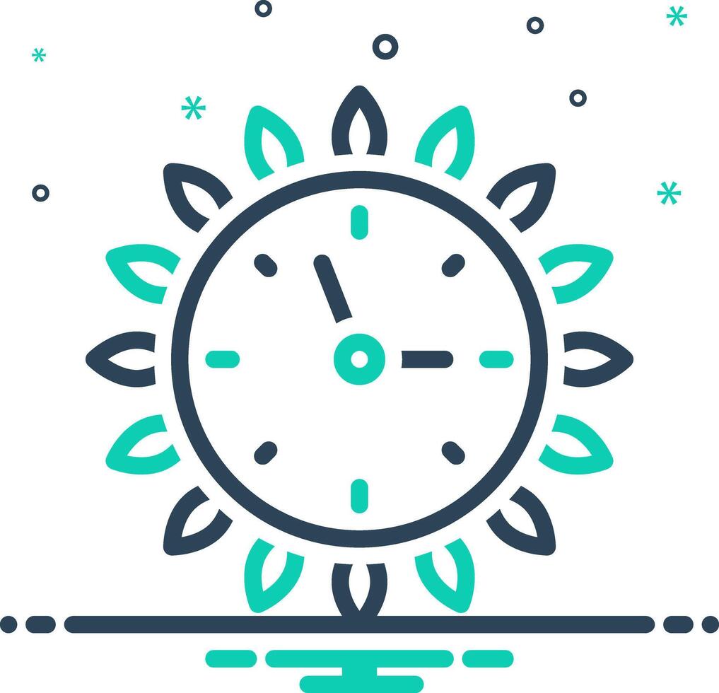 Vector mix icon for clock