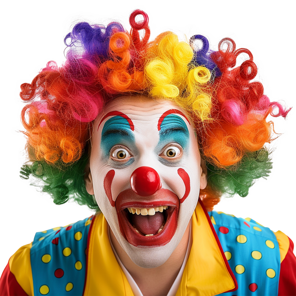 AI generated Funny clown with a wig on transparent background png