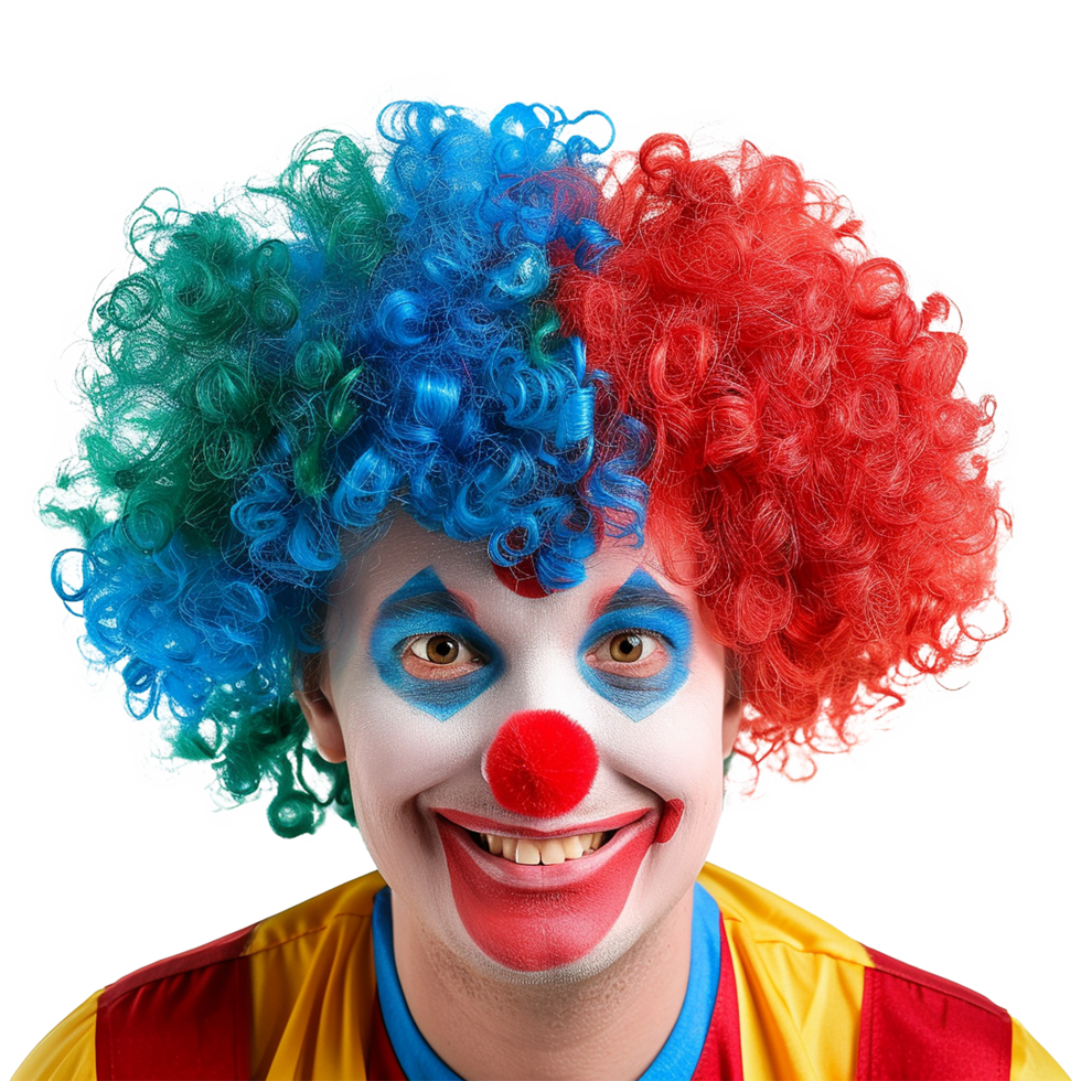 AI generated Funny clown with a wig on transparent background png