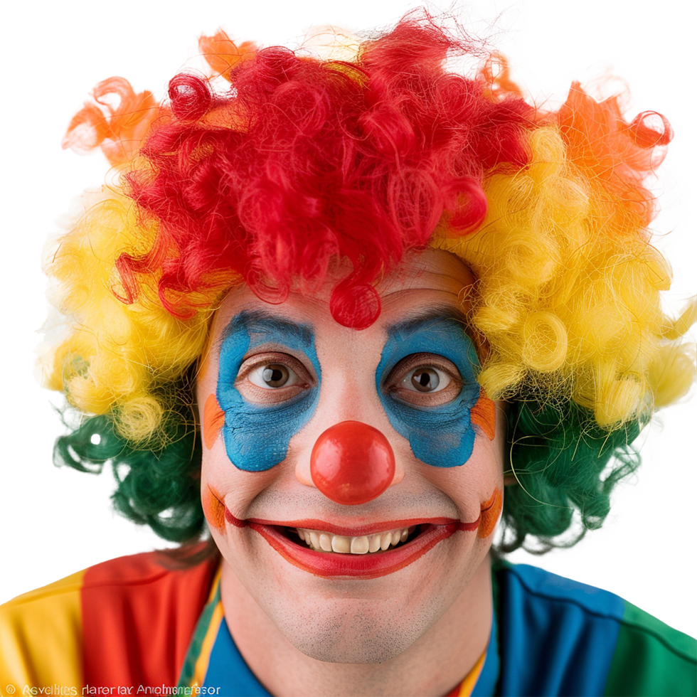 AI generated Funny clown with a wig on transparent background png