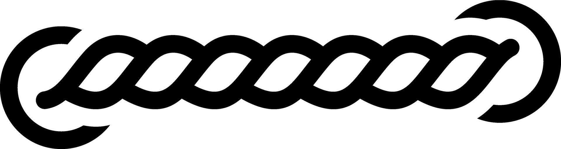 Vector black line icon for rope
