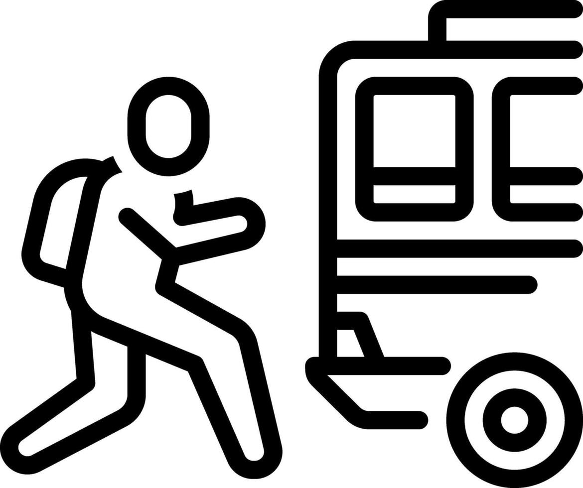 Vector black line icon for chase