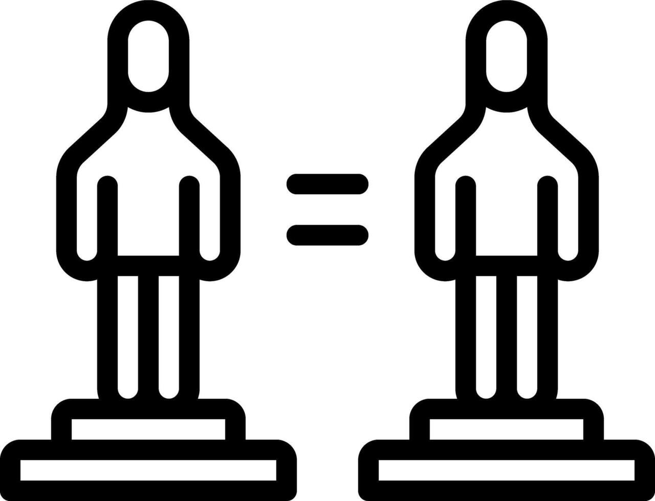 Vector black line icon for identical
