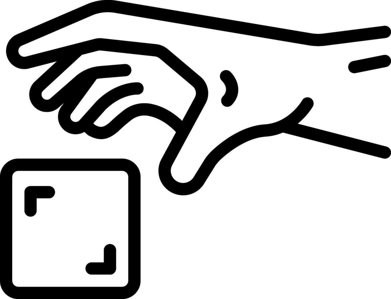 Vector black line icon for grab