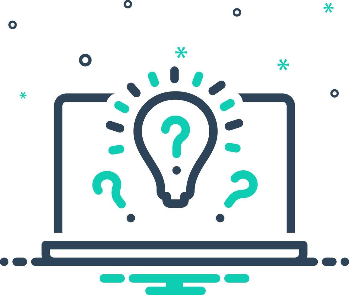 Vector mix icon for quiz