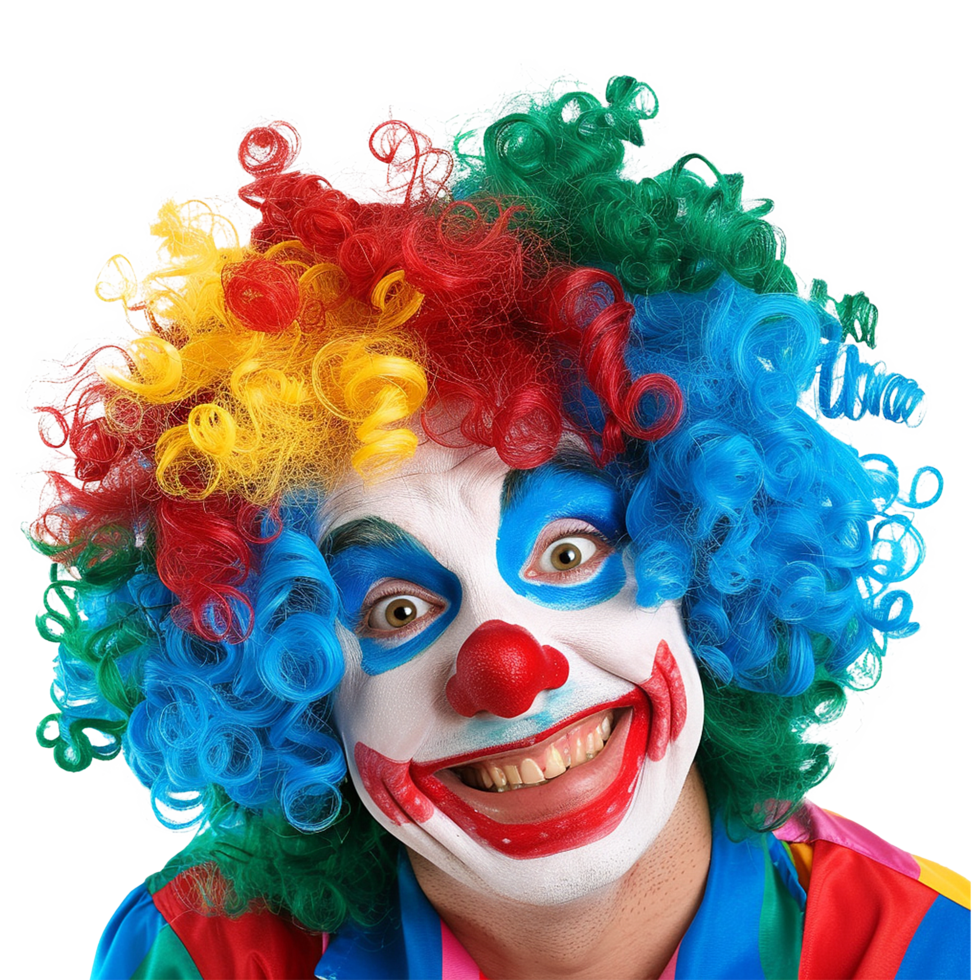 AI generated Funny clown with a wig on transparent background png