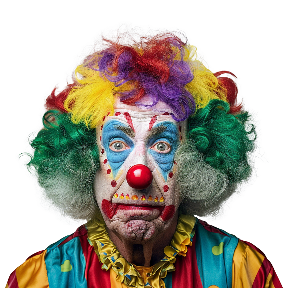 AI generated Funny clown with a wig on transparent background png