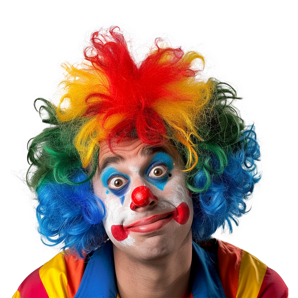 AI generated Funny clown with a wig on transparent background png