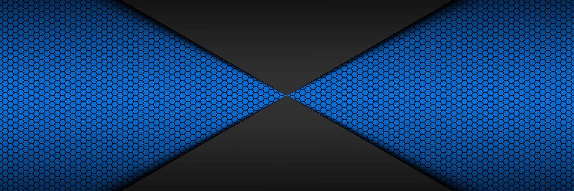 banner de vector abstracto negro y azul con patrón poligonal. plantilla para su encabezado y presentación. fondo vectorial moderno