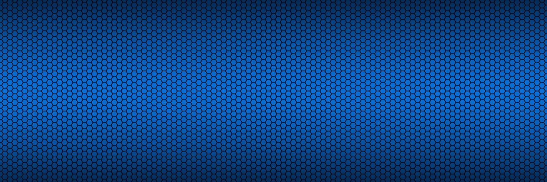 Blue background with hexagonal grid header. Abstract stainless steel banner. Modern creative design temlates. Colorful vector illustration