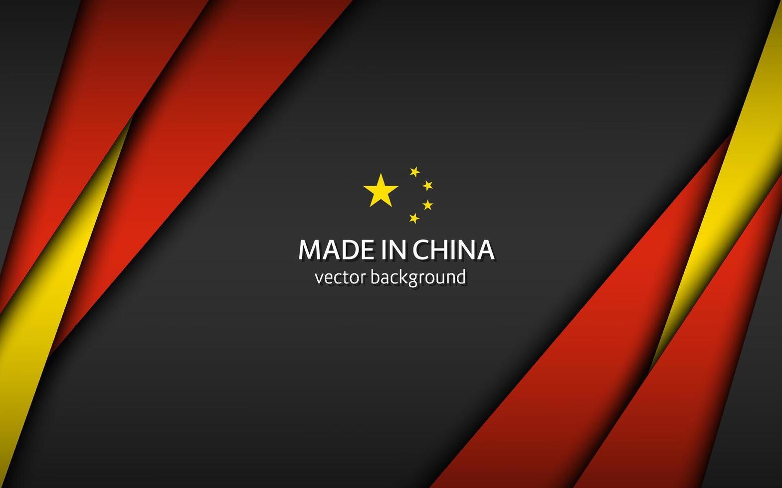 Made in China, modern vector background with Chinese colors, overlayed sheets of paper in Chinese colors, abstract widescreen background