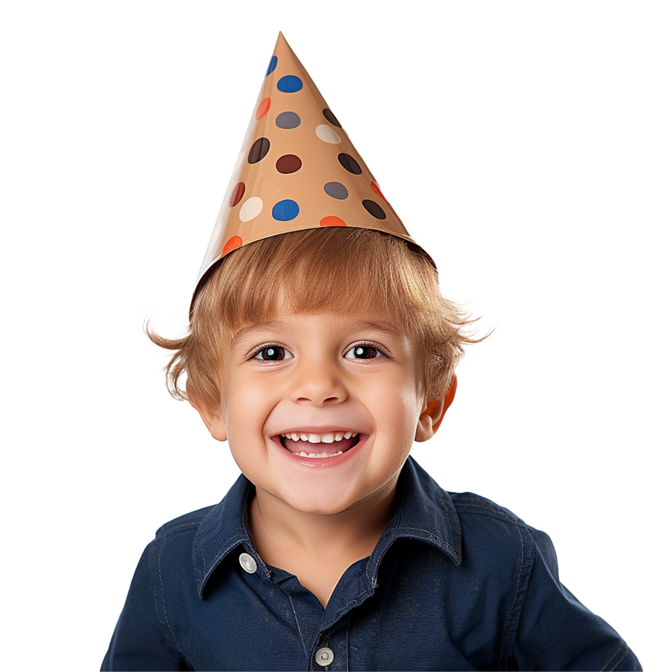 AI generated Small boy birthday cap png isolated on transparent background