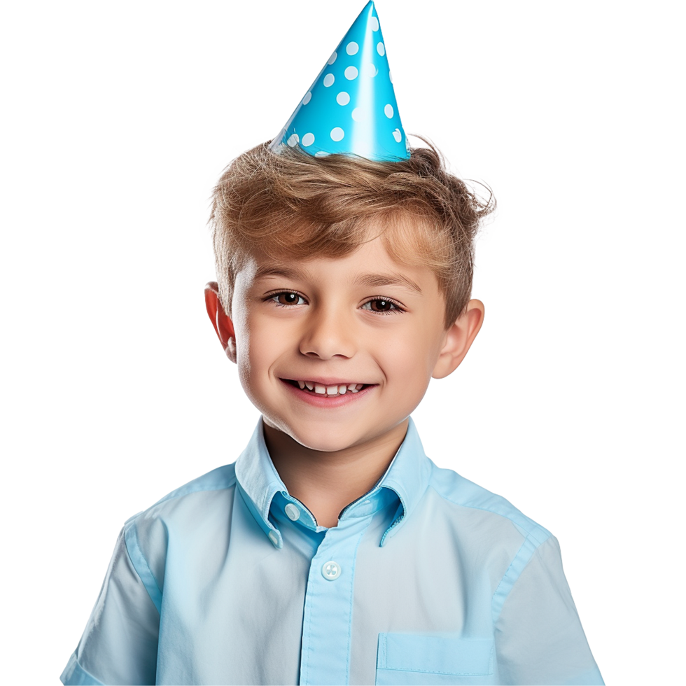 ai généré petit garçon anniversaire casquette png isolé sur transparent Contexte