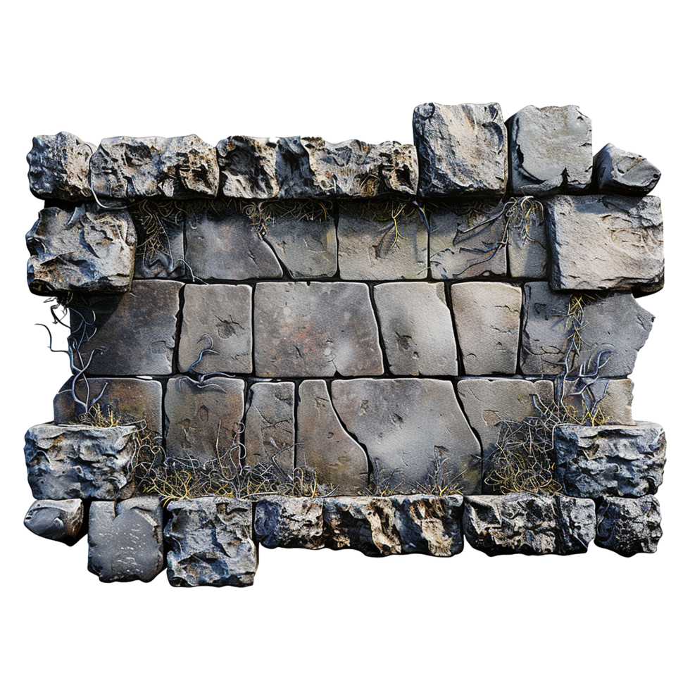 AI generated Ancient stone signboard ai art cutout on transparent background png